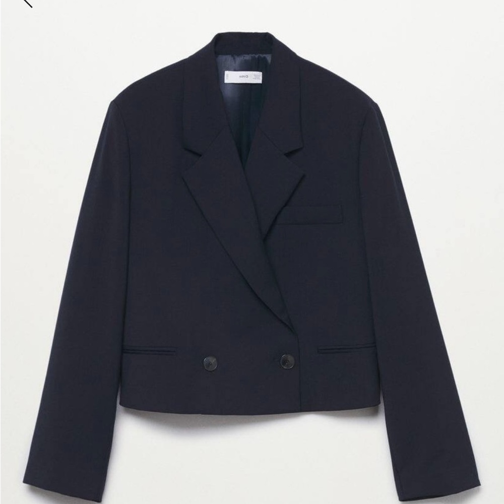Mango cropped wool blazer